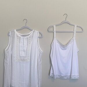 Daniel Rainn White Blouse Set and Caslon Tank. Summertime cool